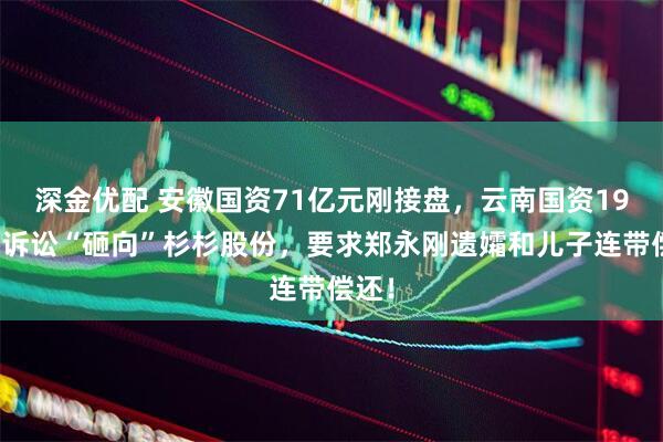 深金优配 安徽国资71亿元刚接盘，云南国资19亿元诉讼“砸向”杉杉股份，要求郑永刚遗孀和儿子连带偿还！